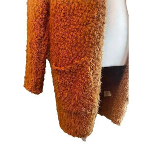 debut oversized cardigan orange soft fuzzy size m/l